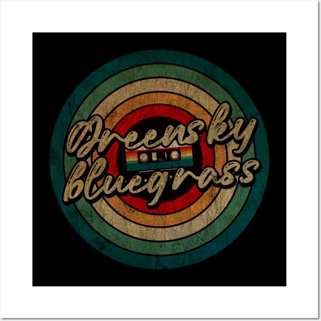 greensky bluegrass  -  Vintage Circle kaset Wall Art by WongKere Store
